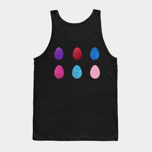 Colorful Faux Glitter Easter Eggs Tank Top by Felicity-K